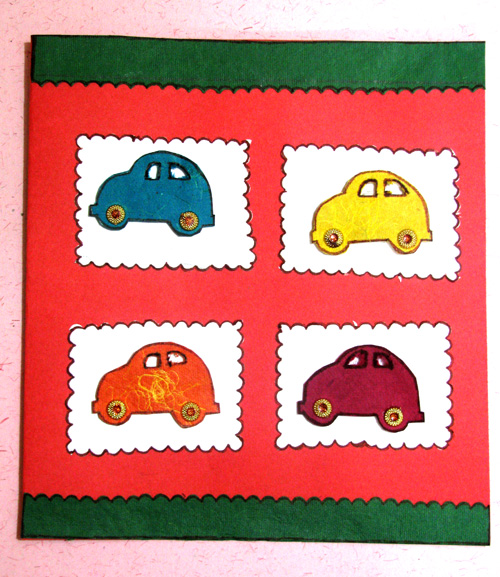 Four Cars Card in For Kids