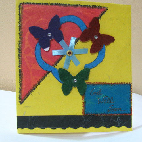 3 Butterflies Card in Get Well Soon