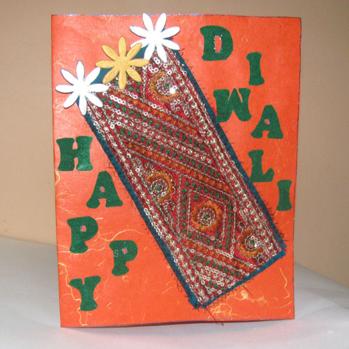 Diwali 3 Star handmade Card in Diwali Cards