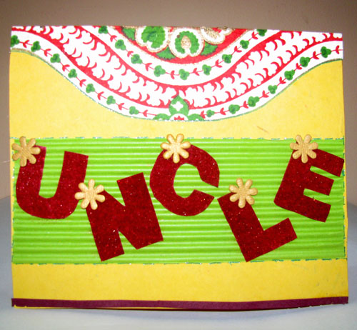 Uncle Lettered Card in For Uncle