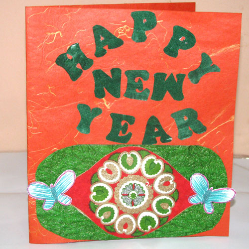 Butterfly New Year Card in New Year