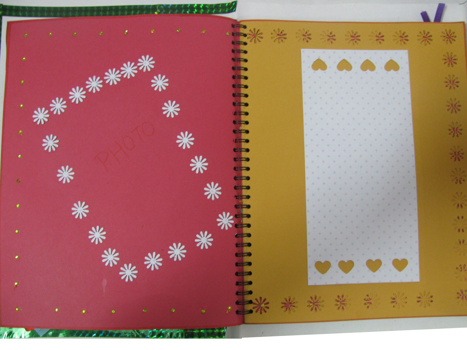 Handmade scrapbook in