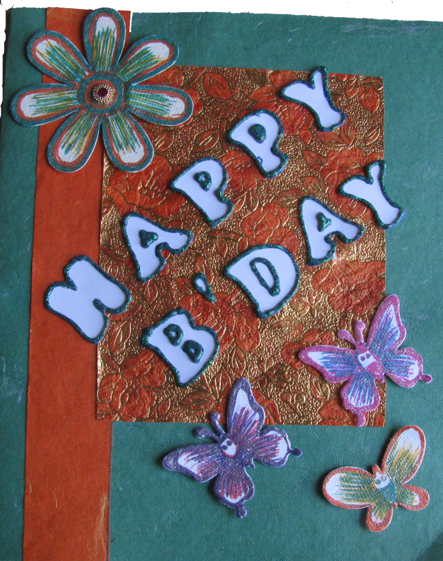 3 Butterflies Birthday Card in Diwali Cards