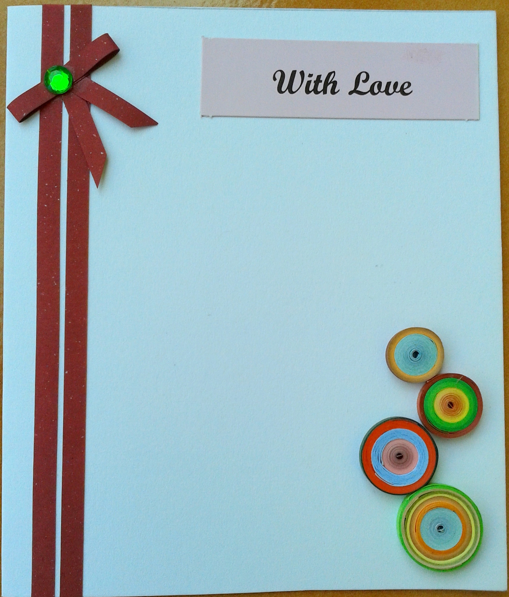 Multicolored quilled card in Valentine Cards