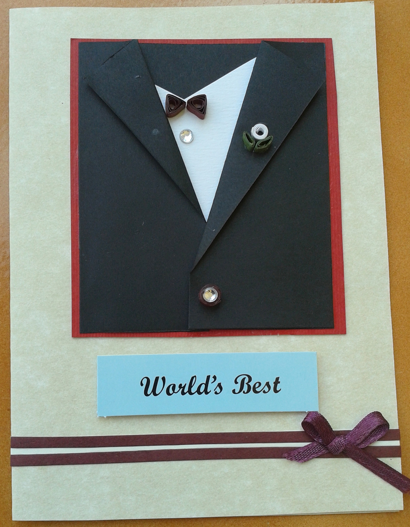 World's Best Black suit card for him in Birthday Cards For Him