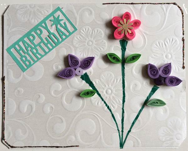 handmade quilled birthday card