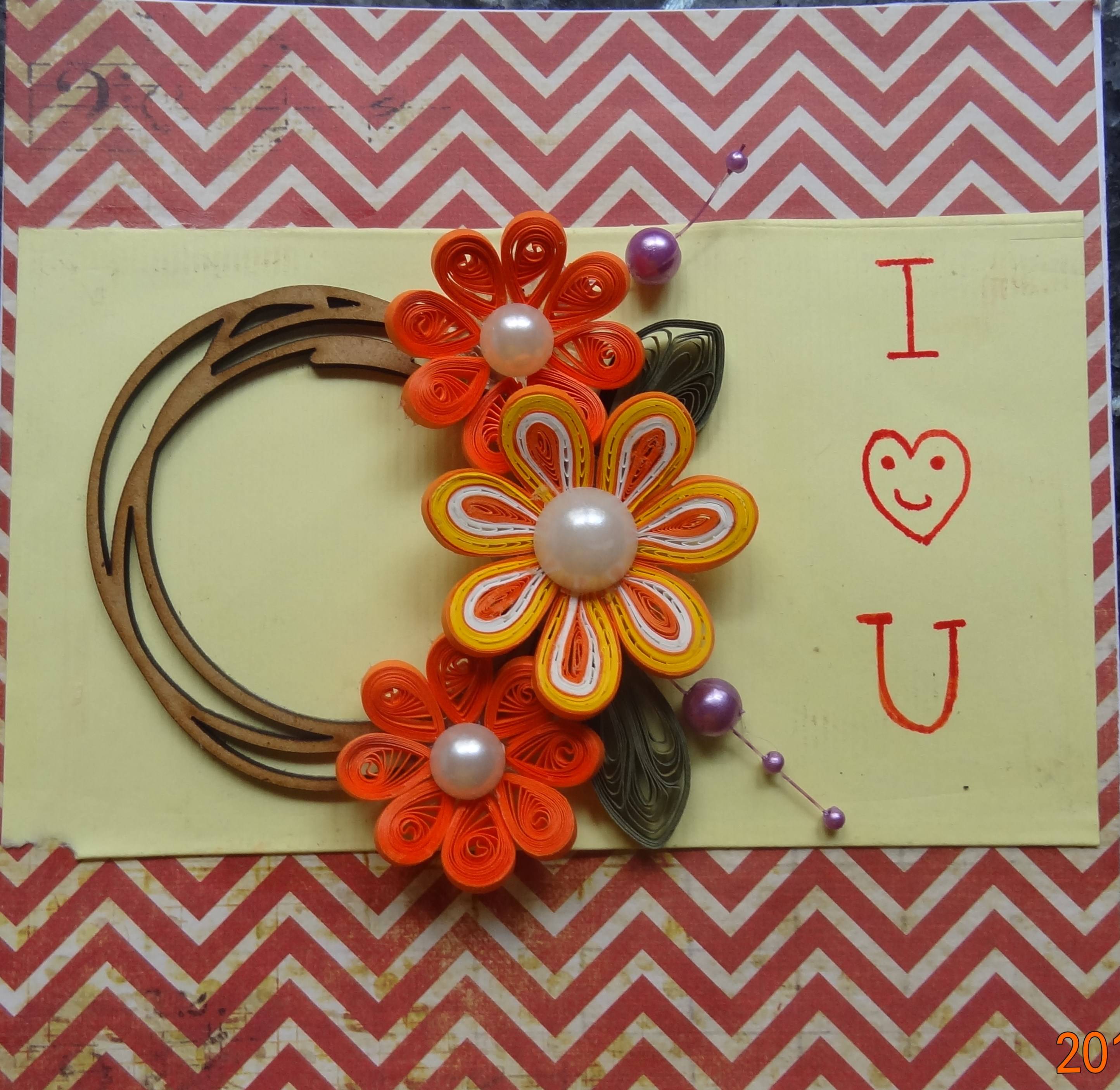 Quilling I love u card