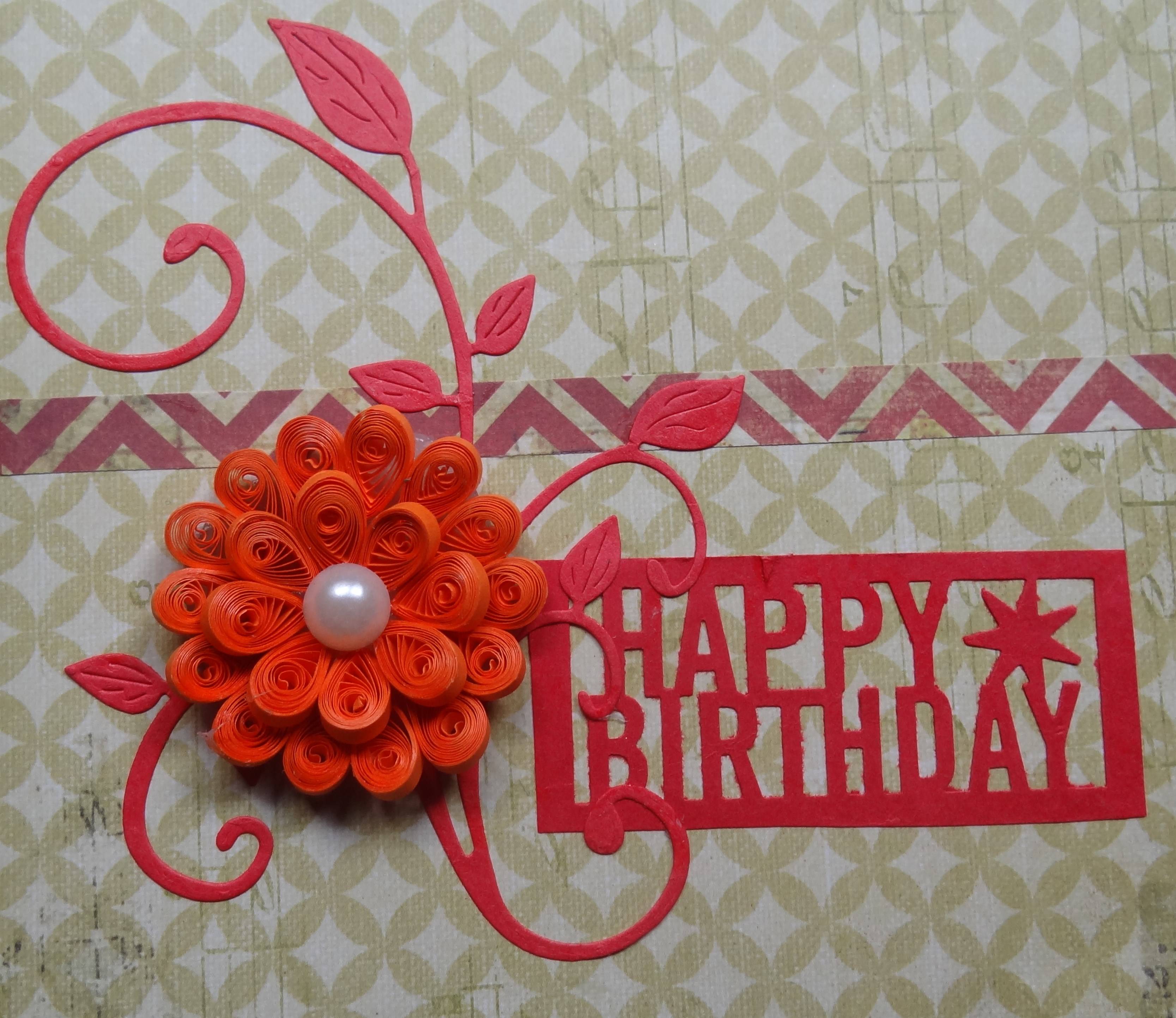 Beautiful handmade quilling flower card