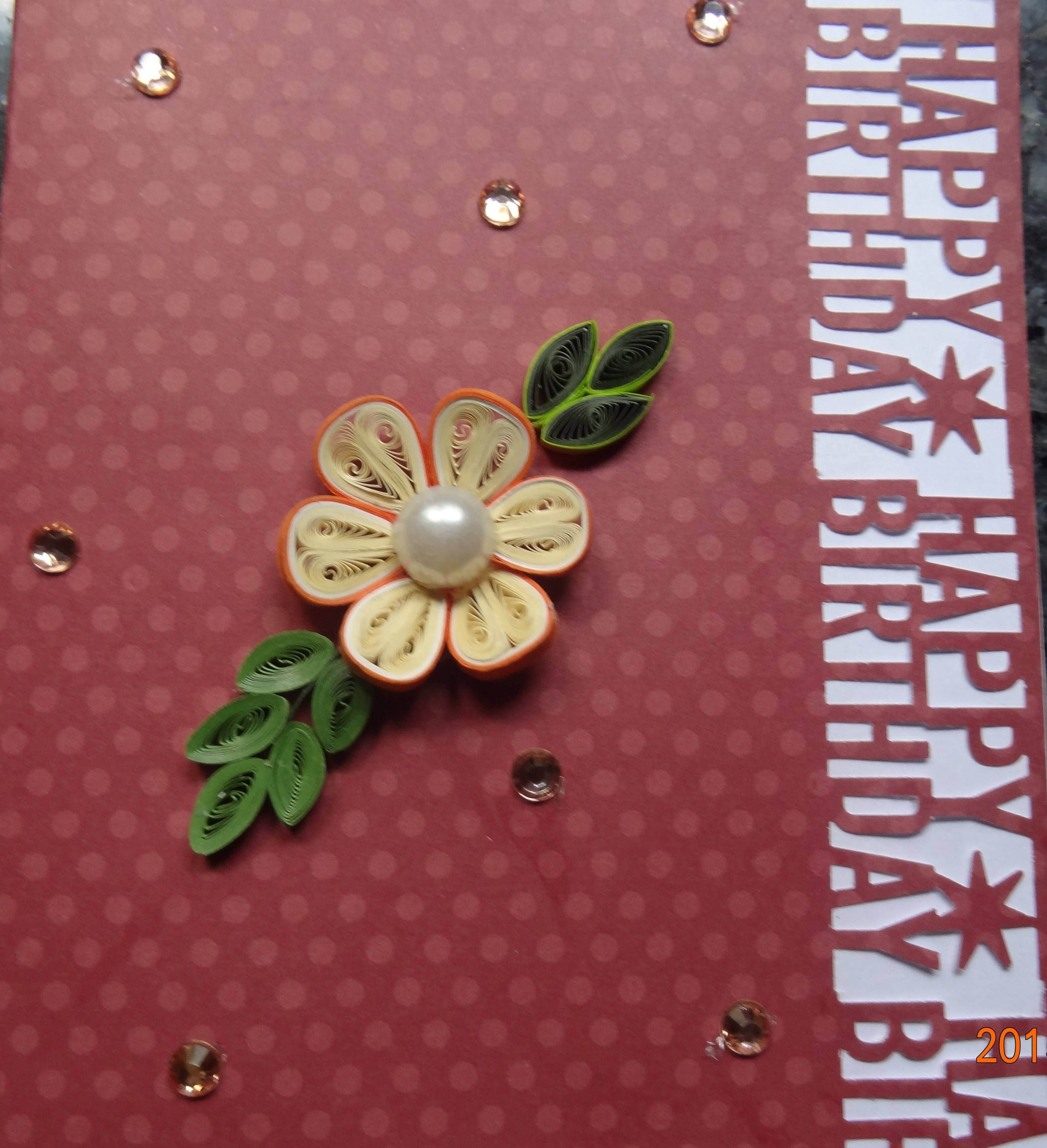 Flowery handmade birthday card