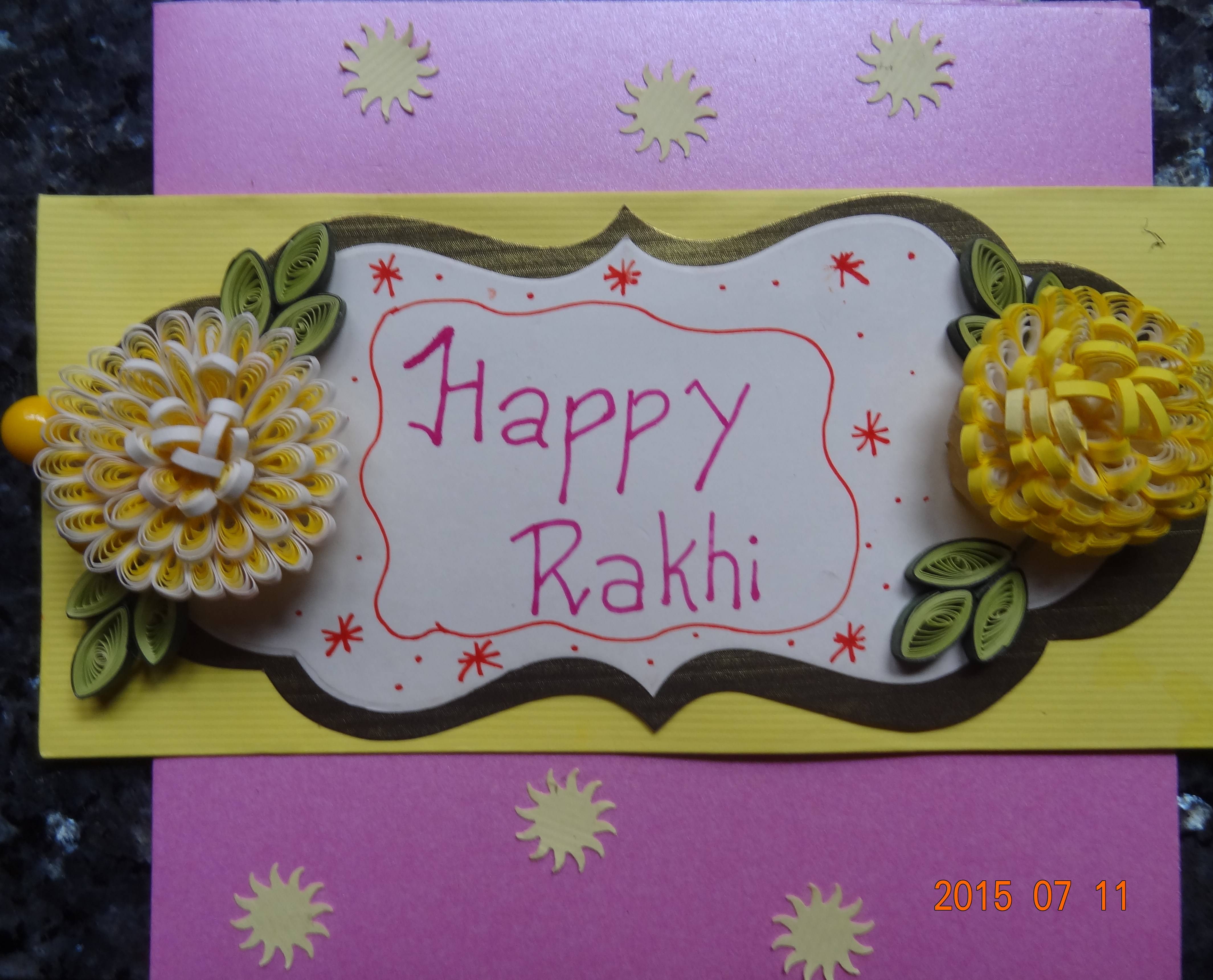 Beautiful handmade rakhi card