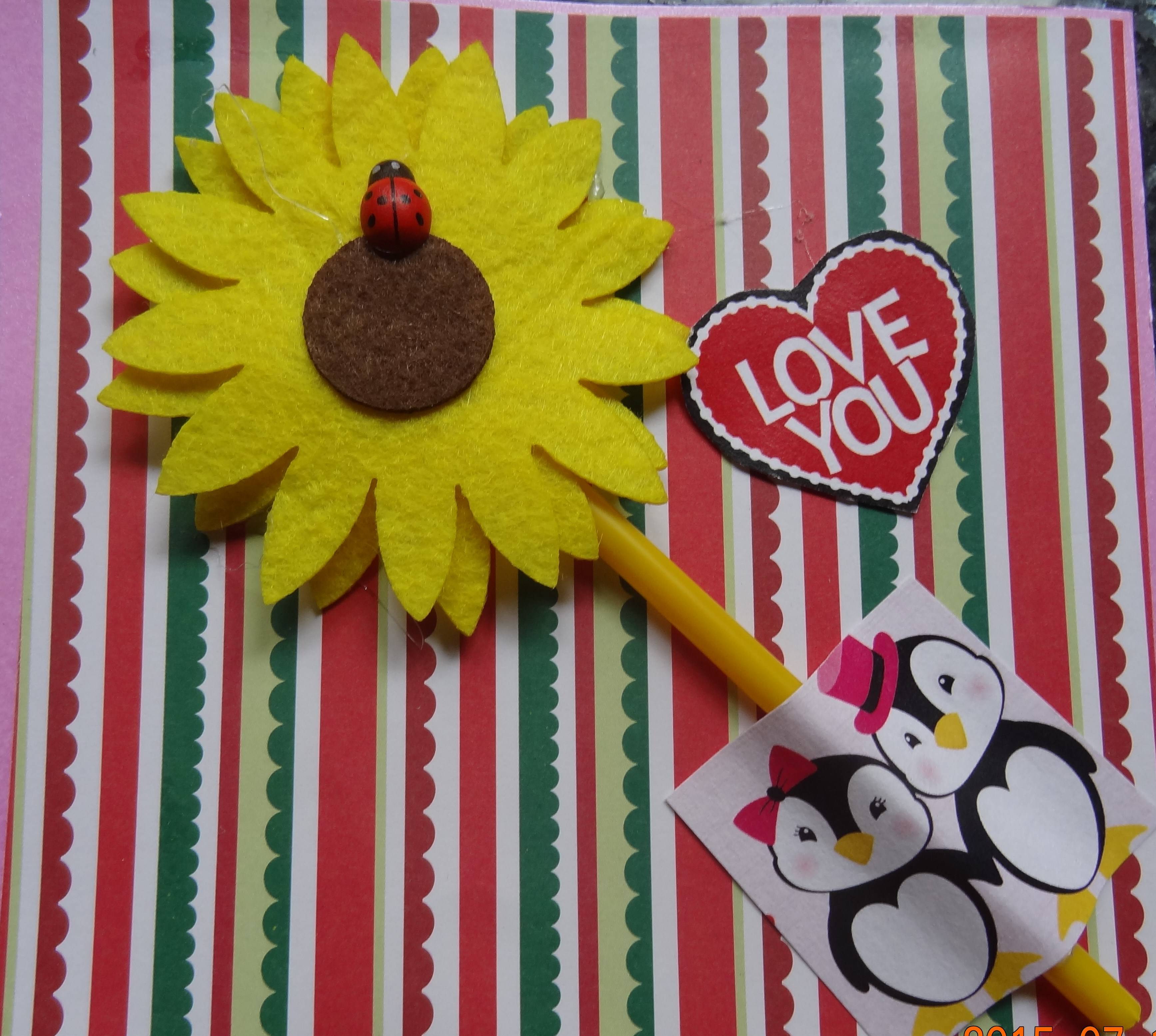handmade sunflower card